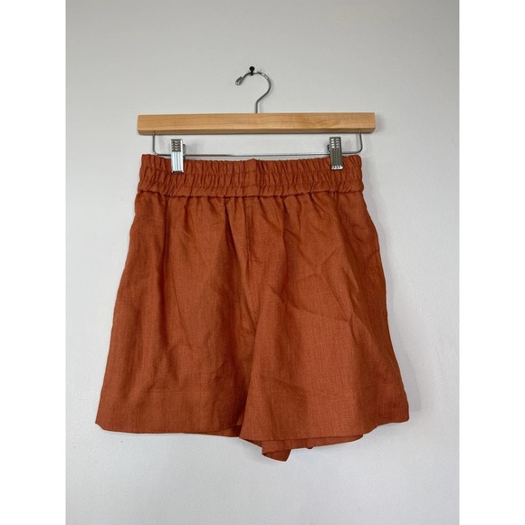 Rhode Kina Pull On Smocked Waist Mid Rise Short Women's Clove Size: XS NWT - Picture 2 of 8